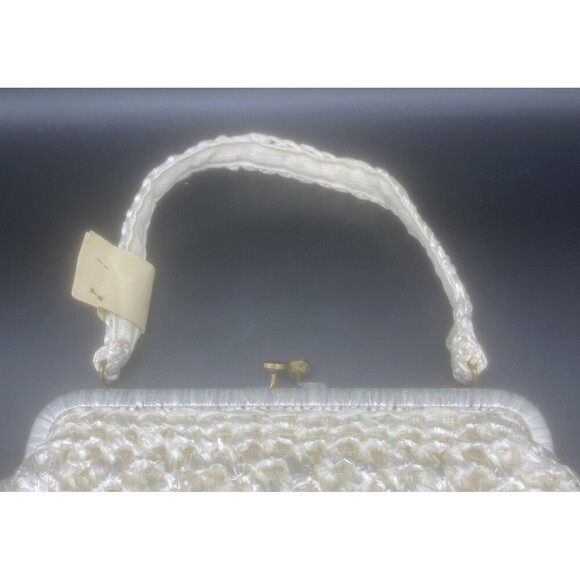 VTG Large IVORY Straw Handbag Purse Made In Italy 15” X 14” Spring Summer NWT - Picture 2 of 8